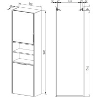 Kúpeľňová skrinka VIGO vysoká s košom - 180 cm