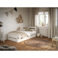 Detská posteľ EMILEK so šuplíkom - 180x90 cm - biela