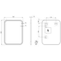 Sapho CETIS zrkadlo s LED osvetlením 60x80cm, čierna mat CT080