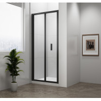 Polysan EASY BLACK sprchové dvere skladacie 900mm, číre sklo EL1990B