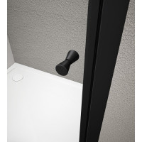 Aqualine ARLETA BLACK štvrťkruhová sprchová zástena 900x900mm, číre sklo BLS900