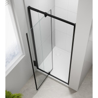Polysan EASY BLACK sprchové dvere otočné 760-900mm, číre sklo EL1615B