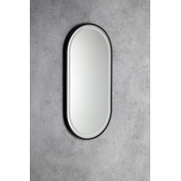 Sapho KAIRA oválne zrkadlo s LED osvetlením 45x90cm, čierna mat KA450