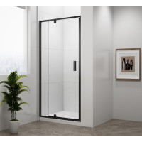 Polysan EASY BLACK sprchové dvere otočné 760-900mm, číre sklo EL1615B
