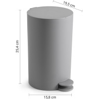 Gedy SHARON odpadkový kôš 3l, plast ABS, šedá SH0908
