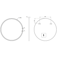 Sapho KADRIS okrúhle zrkadlo s LED osvetlením ø 100cm, čierna mat KD100