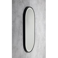 Sapho KAIRA oválne zrkadlo s LED osvetlením 45x90cm, čierna mat KA450