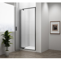 Polysan EASY BLACK sprchové dvere otočné 760-900mm, sklo Brick EL1638B