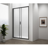Polysan EASY BLACK sprchové dvere 1100mm, číre sklo EL1115B