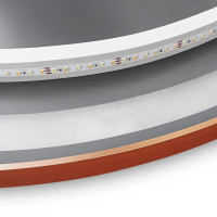 Okrúhle zrkadlo COPPER 60 cm s LED podsvietením a medeným okrajom