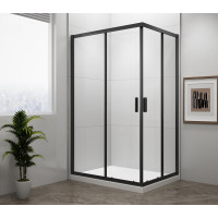 Polysan EASY BLACK obdĺžniková sprchová zástena 900x800mm, číre sklo EL5315B