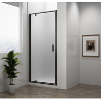 Polysan EASY BLACK sprchové dvere otočné 760-900mm, sklo Brick EL1638B