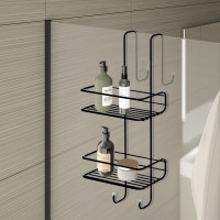 Gedy CHROM LINE polica do sprchy závesná, 240x490x220mm, čierna mat 248514