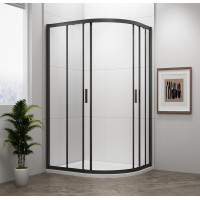 Polysan EASY BLACK štvrťkruhová sprchová zástena 1000x800mm, L/R, číre sklo EL2915B