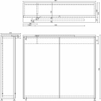 Aqualine KAWA STRIP galerka s LED osvetlením 80x70x22cm, dub emporio WGL38S