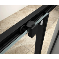 Aqualine AGGA BLACK štvorcová sprchová zástena 900x900mm, číre sklo BLF909