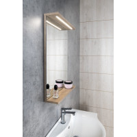 Aqualine KORIN STRIP zrkadlo s LED osvetlením 50x70x12cm, dub platín KO995S