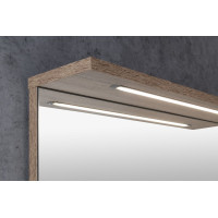 Aqualine KORIN STRIP zrkadlo s LED osvetlením 60x70x12cm, dub platín KO990S