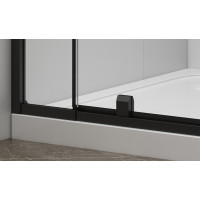 Polysan EASY BLACK sprchové dvere otočné 760-900mm, sklo Brick EL1638B