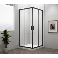 Polysan EASY BLACK štvorcová sprchová zástena 900x900mm, číre sklo EL5115B