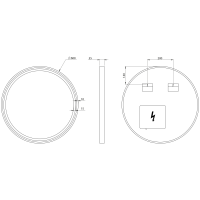 Sapho KADRIS okrúhle zrkadlo s LED osvetlením ø 60cm, čierna mat KD060
