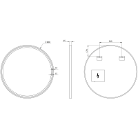 Sapho KADRIS okrúhle zrkadlo s LED osvetlením ø 80cm, čierna mat KD080