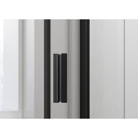 Polysan EASY BLACK sprchové dvere otočné 760-900mm, číre sklo EL1615B