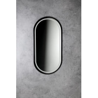 Sapho KAIRA oválne zrkadlo s LED osvetlením 45x90cm, čierna mat KA450