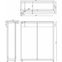 Aqualine KAWA STRIP galerka s LED osvetlením 60x70x22cm, dub emporio WGL36S