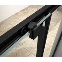 Aqualine ARLETA BLACK štvrťkruhová sprchová zástena 800x800mm, číre sklo BLS800