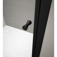 Aqualine AGGA BLACK štvorcová sprchová zástena 800x800mm, číre sklo BLF808