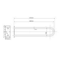 Sapho HANDICAP oporné pevné madlo tvar U 600mm, čierna mat XH538B
