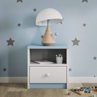 Nočný stolík BABY DREAMS - biely/modrý