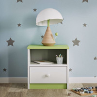 Nočný stolík BABY DREAMS - biely/zelený