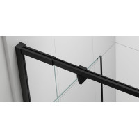 Polysan EASY BLACK sprchové dvere otočné 760-900mm, číre sklo EL1615B