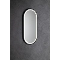 Sapho KAIRA oválne zrkadlo s LED osvetlením 45x90cm, čierna mat KA450