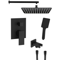 Sapho CUBEMIX podomietkový sprchový set s pákovou batériou, 2 výstupy, vyústenie, čierna mat CM042B-01