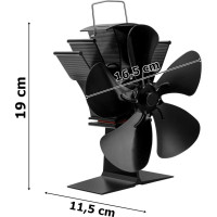 Krbový ventilátor KAMEN - 5lopatkový - čierny