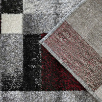 Kusový koberec WAVE Tiles - sivý/červený
