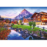 TREFL Puzzle Premium Plus Photo Odyssey: Alpské mesto vo Švajčiarsku 1000 dielikov