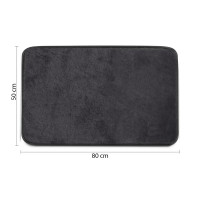 Gedy FUZZY kúpeľňová predložka, 50x80cm, 100% polyester, protišmyk, čierna 96FY508014