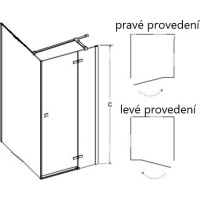 Štvorcový sprchovací kút PIXA GOLD - 90x90 cm