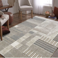 Kusový koberec MAGNE - pattern - béžový/sivý