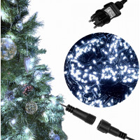Vianočná LED reťaz na stromček 100 LED - 13 m - studená biela
