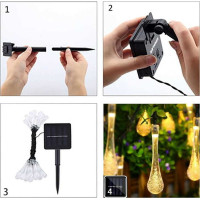 Dekoračné solárne osvetlenie Waterdrop 30 LED - 4,5 m