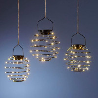 Dekoračné solárne LED osvetlenie LAMPION - 19 cm - teplá biela