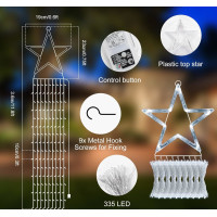Dekoračné LED osvetlenie VIANOČNÁ HVIEZDA - 3 m - teplá biela