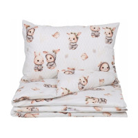 Detské bavlnené obliečky do postieľky 135x100 cm BABYMAM PREMIUM - Zajačikovia