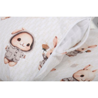 Detské bavlnené obliečky do postieľky 135x100 cm BABYMAM PREMIUM - Zajačikovia