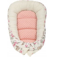 Obojstranné hniezdočko (kokon) pre bábätko - BABYMAM PREMIUM set 7v1 - Tajomná záhrada s marhuľovou minkou